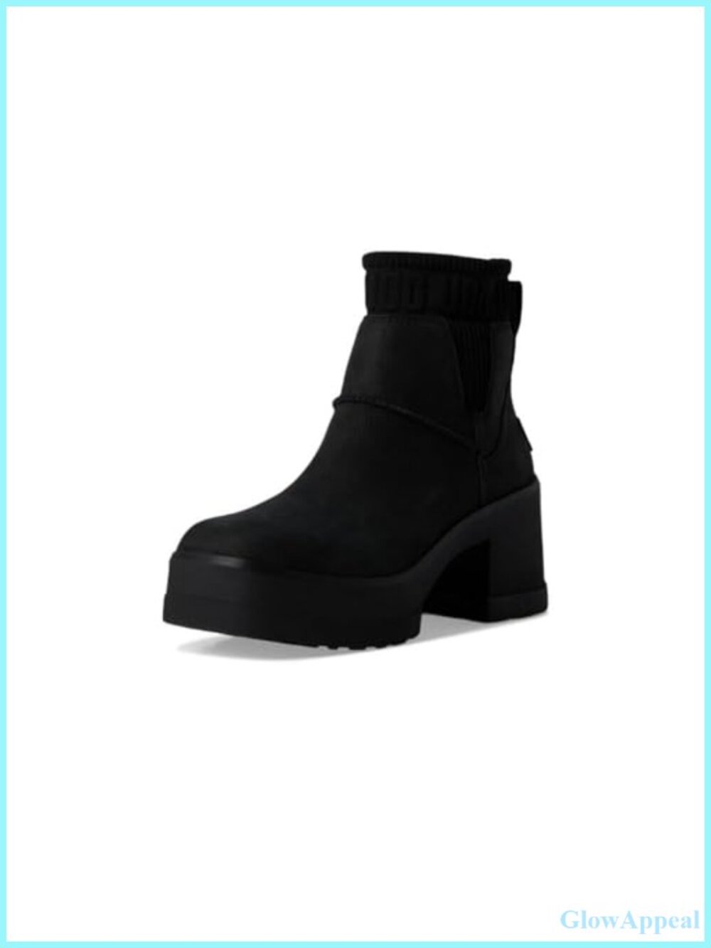 Women's Water-Resistant Leather Platform Chelsea Boots Pull-On Ankle Booties